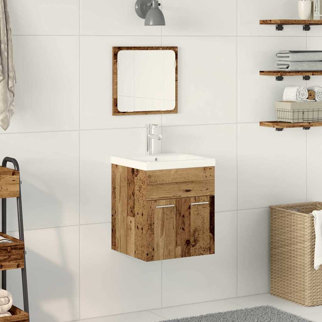 vidaXL Set de Mobilier pentru Baie 3 pcs Lemn Vechi 41 x 38.5 x 46 cm