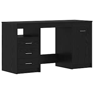 vidaXL Laud sahtliga uksega 2 tk Must tamm 140 x 50 x 76 cm Tehispuit