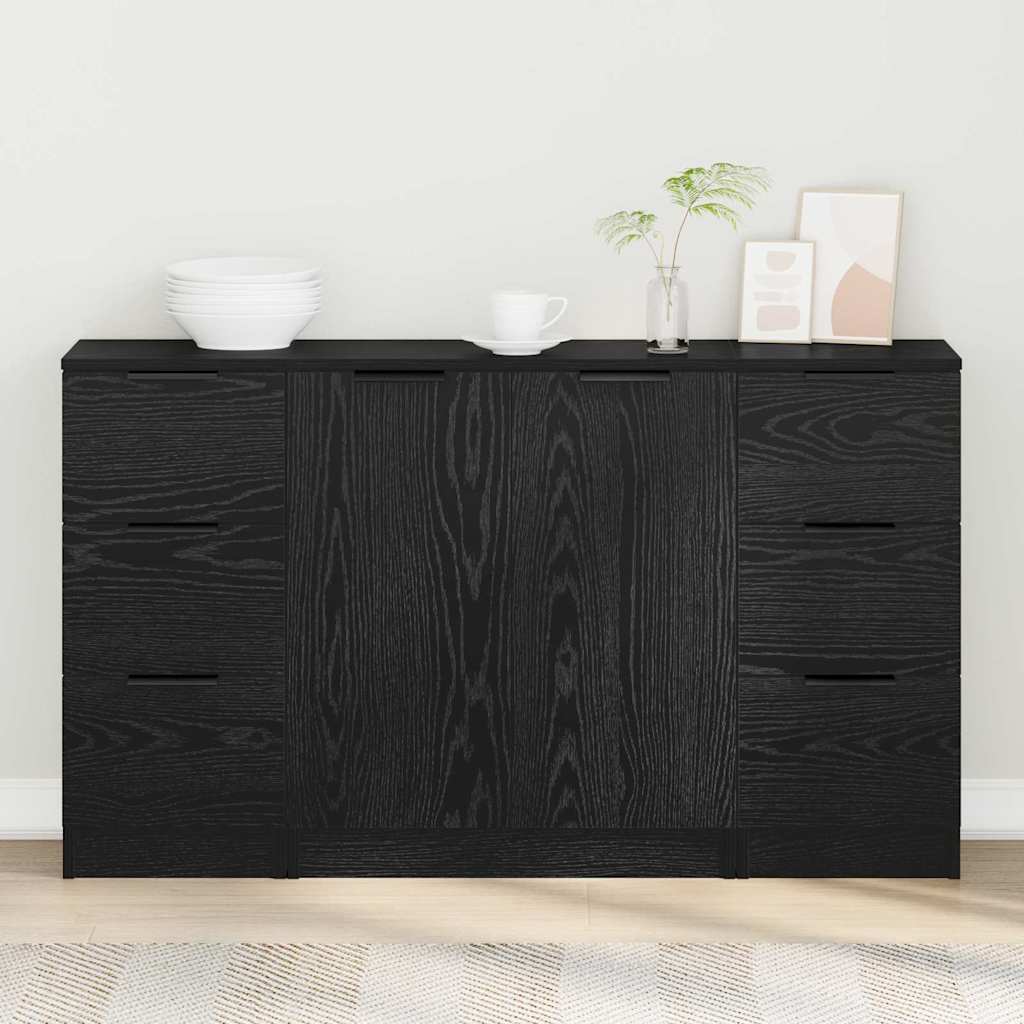 Servírovacia skriňa 3 pcs Čierny dub 121 x 30 x 70 cm 3332544