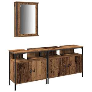 vidaXL Vannitoa valamud 3 tk Pruun 80 x 30 x 60 cm Tehispuit