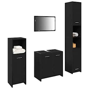 Sada koupelnového nábytku 4 pcs Černý dub Kompozitní dřevo - obrázek 3