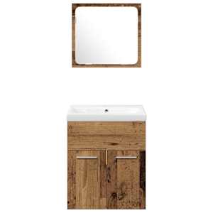 Sada koupelnového nábytku 4 pcs Staré dřevo kompozitní dřevo - obrázek 8