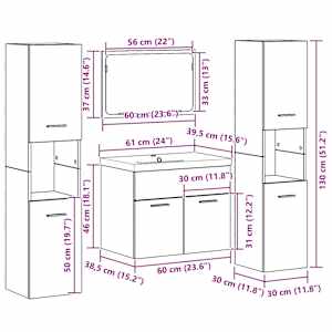Sada úložných prostor Nástěnný 4 pcs kompozitní dřevo - obrázek 12