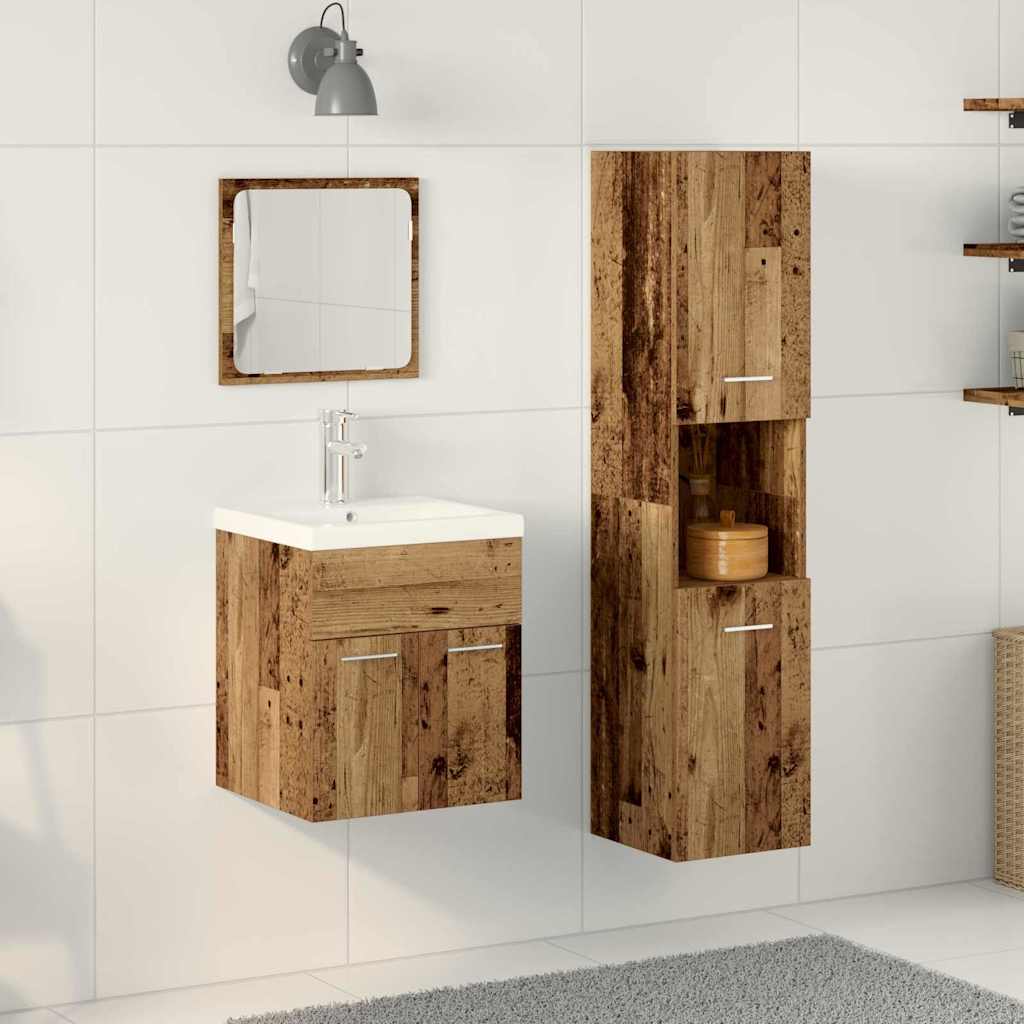 vidaXL Set de Mobilă pentru Baie 4 pcs Lemn Vechi 41 x 38.5 x 46 cm