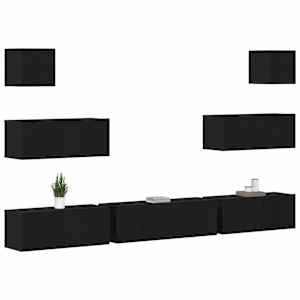 Sestava TV skříněk Nástěnný 7 pcs Černý dub 100 x 30 x 30 cm - obrázek 3