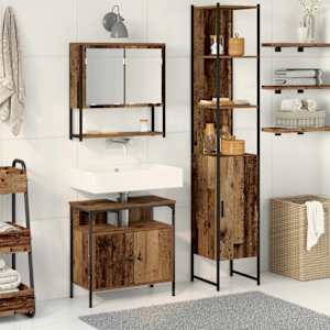 Sada koupelnového nábytku 3 pcs Staré dřevo kompozitní dřevo - obrázek 1