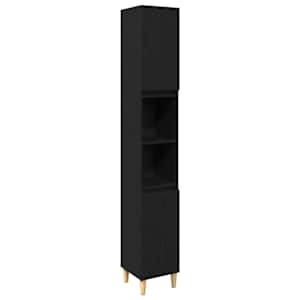 vidaXL Vannitoa m&ouml;&ouml;bleset 3 tk Must 80 x 33 x 60 cm Tehispuit