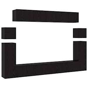 Sestava TV skříněk Nástěnný 8 pcs Černý dub kompozitní dřevo - obrázek 2