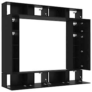 Sestava TV skříněk Nástěnný 8 pcs Černý dub kompozitní dřevo - obrázek 5
