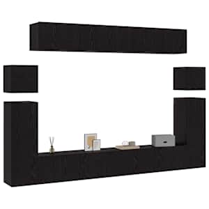 Sestava TV skříněk Nástěnný 8 pcs Černý dub kompozitní dřevo - obrázek 3
