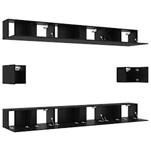 Sestava TV skříněk Nástěnný 8 pcs Černý dub kompozitní dřevo - obrázek 5