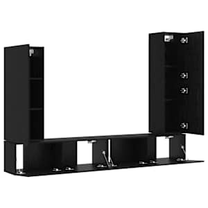 Sestava TV skříněk Nástěnný 4 pcs Černý dub kompozitní dřevo - obrázek 5