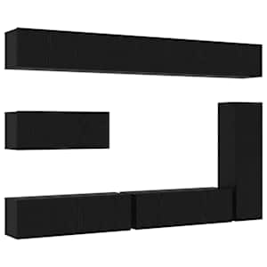 Sestava TV skříněk Nástěnný 7 pcs Černý dub kompozitní dřevo - obrázek 2