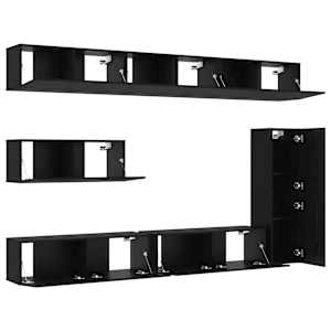 Sestava TV skříněk Nástěnný 7 pcs Černý dub kompozitní dřevo - obrázek 5