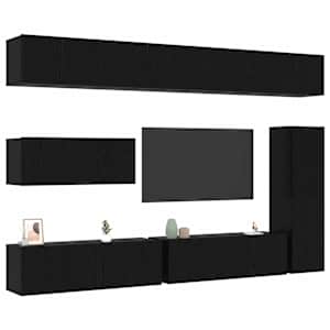 Sestava TV skříněk Nástěnný 7 pcs Černý dub kompozitní dřevo - obrázek 3