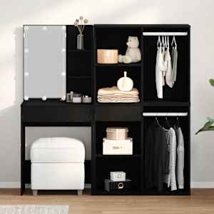 LED Set za ličenje s predalom Črna Orehovina 140 x 40 x 140 cm