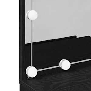 LED Toaletní stolek Set se zásuvkou Černý dub 140 x 40 x 140 cm - obrázek 13