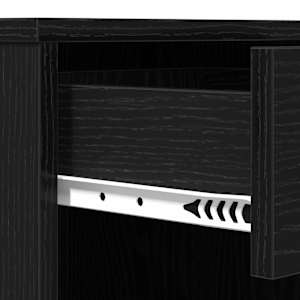 LED Toaletní stolek Set se zásuvkou Černý dub 140 x 40 x 140 cm - obrázek 15