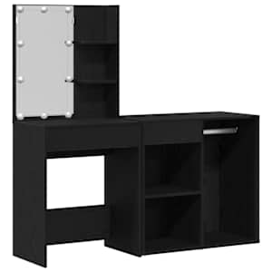 LED Toaletní stolek Set se zásuvkou Černý dub 140 x 40 x 140 cm - obrázek 2