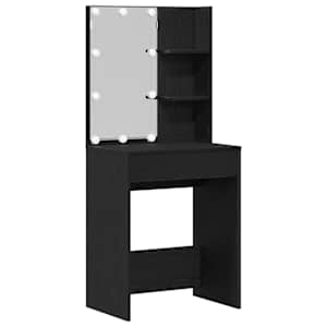 LED Toaletní stolek Set se zásuvkou Černý dub 140 x 40 x 140 cm - obrázek 7