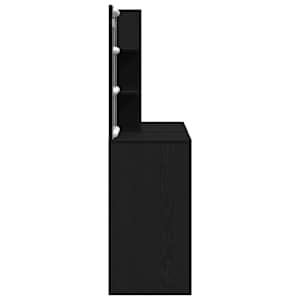 LED Toaletní stolek Set se zásuvkou Černý dub 140 x 40 x 140 cm - obrázek 10