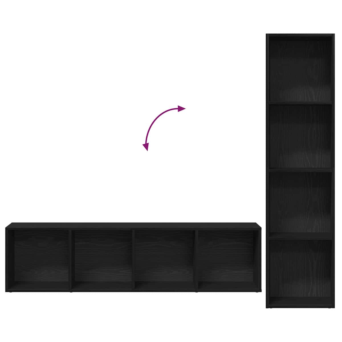 Bogreol 12 niveauer 3 stk. 36 x 30 x 143 cm Konstrueret træ - Billede 10