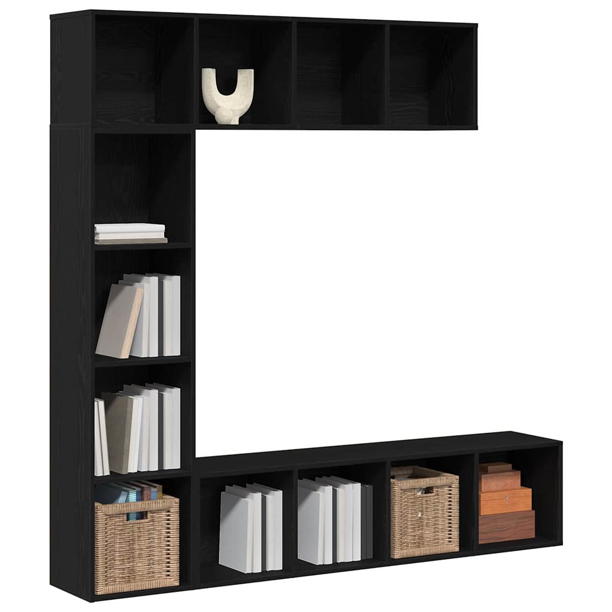 Bogreol 12 niveauer 3 stk. 36 x 30 x 143 cm Konstrueret træ - Billede 3