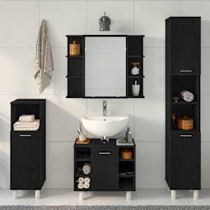Sada koupelnového nábytku 4 pcs Černá 30 x 30 x 179,5 cm - obrázek 4