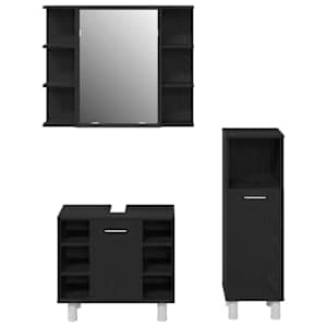 Sada koupelnového nábytku 3 pcs Černá 30 x 30 x 99,5 cm - obrázek 11