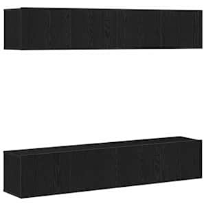 Sestava TV skříněk Nástěnný 4 pcs Černý dub 80 x 30 x 30 cm - obrázek 1