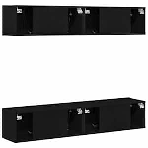 Sestava TV skříněk Nástěnný 4 pcs Černý dub 80 x 30 x 30 cm - obrázek 4