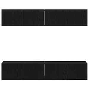 Sestava TV skříněk Nástěnný 4 pcs Černý dub 80 x 30 x 30 cm - obrázek 5