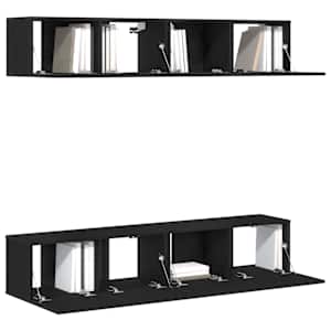 Sestava TV skříněk Nástěnný 4 pcs Černý dub 80 x 30 x 30 cm - obrázek 2