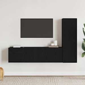 Sestava TV skříněk Nástěnný 3 pcs Černý dub 130,5 x 30 x 140 cm - obrázek 1