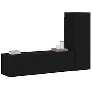 Sestava TV skříněk Nástěnný 3 pcs Černý dub 130,5 x 30 x 140 cm - obrázek 3