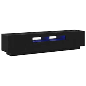 Sestava TV skříněk Nástěnný 2 pcs Černá 180 x 35 x 40 cm - obrázek 2