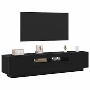 Sestava TV skříněk Nástěnný 2 pcs Černá 180 x 35 x 40 cm - obrázek 3