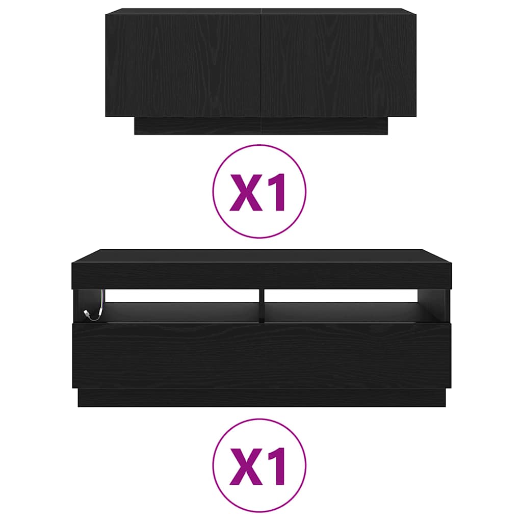 Mueble para TV con Luces LED Brillante 200x35x40 cm Soporte Multicolor vidaXL - Imagen 125 de 127