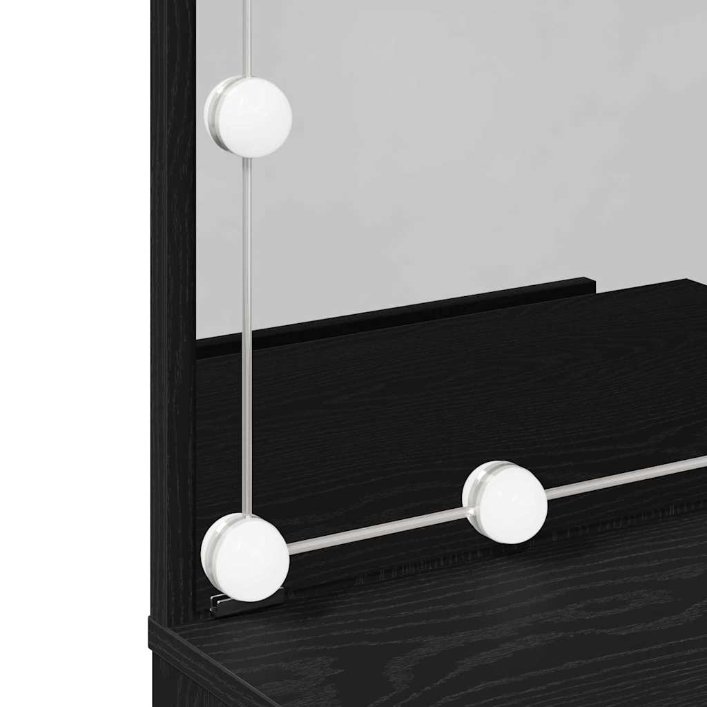 LED Toaletní stolek Set 2 pcs Černý dub kompozitní dřevo - obrázek 13