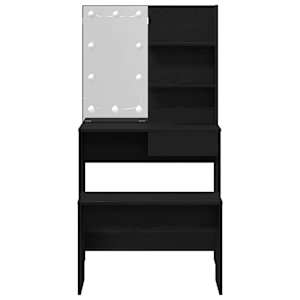 LED Toaletní stolek Set 2 pcs Černý dub kompozitní dřevo - obrázek 9