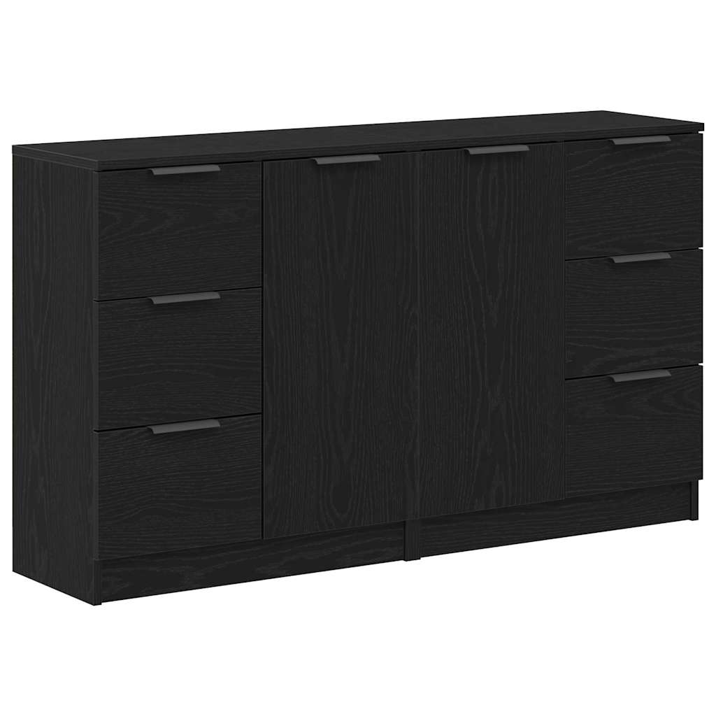 vidaXL Mese laterale 2 buc Negru Stejar 60x30x70 cm Lemn prelucrat