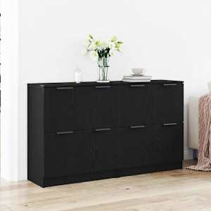 Servírovací skříň 2 pcs Černý dub 60 x 30 x 70 cm - obrázek 1