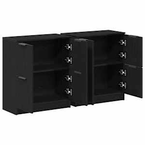 Servírovací skříň 2 pcs Černý dub 60 x 30 x 70 cm - obrázek 5