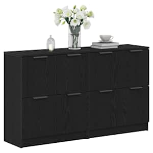 Servírovací skříň 2 pcs Černý dub 60 x 30 x 70 cm - obrázek 3