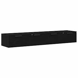 vidaXL Seinale kinnitatav kapp 2 tk Must tamm 68 x 30 x 20 cm