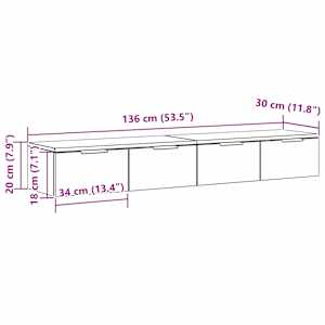Nástěnná skříň 2 pcs Černý dub 68 x 30 x 20 cm kompozitní dřevo - obrázek 12