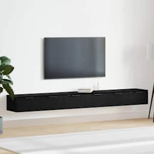 Omarica za montažo na steno s predalom 2 pcs Črna Orehovina