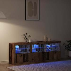 LED komoda Staré dřevo 181 x 37 x 67 cm kompozitní dřevo - obrázek 5