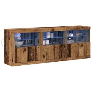 LED komoda Staré dřevo 181 x 37 x 67 cm kompozitní dřevo - obrázek 3