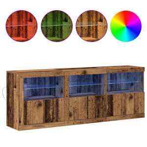 LED komoda Staré dřevo 181 x 37 x 67 cm kompozitní dřevo - obrázek 4